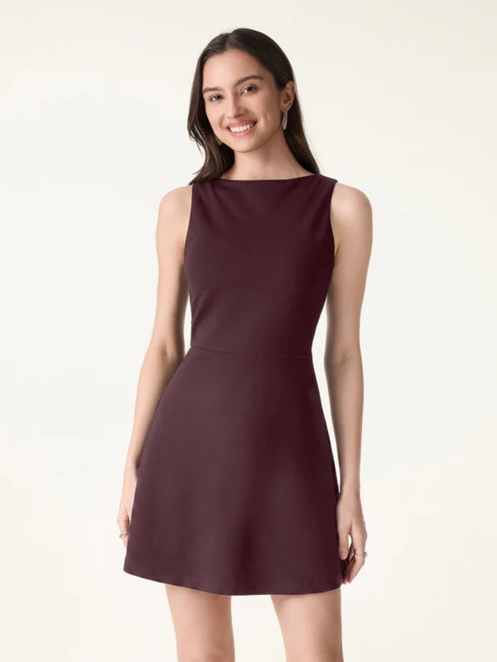 OGL Classy Boatneck Fit-and-Flare Mini Bra Dress with Shorts